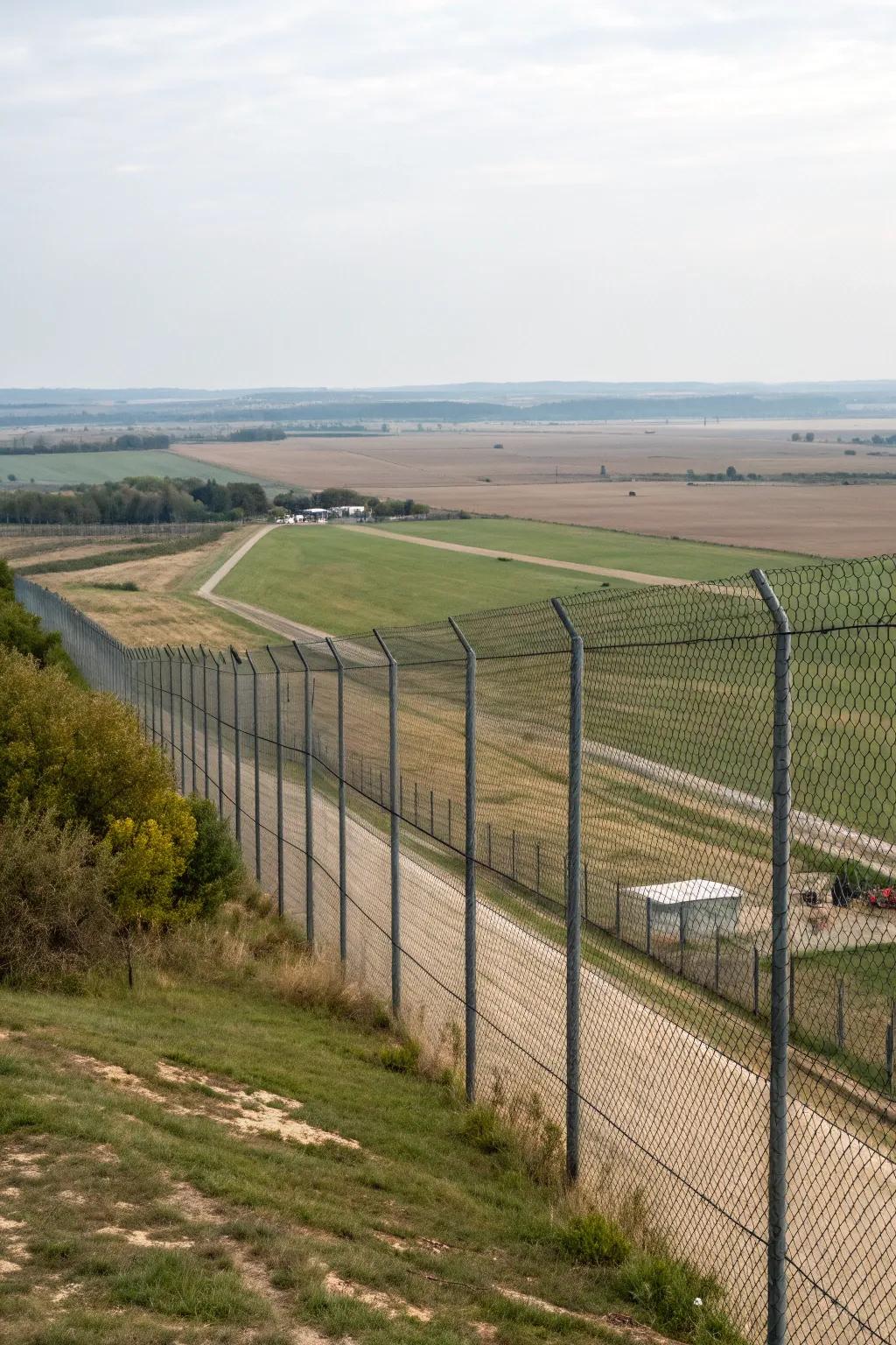 Practical and secure: Chain-link fencing for extensive areas.