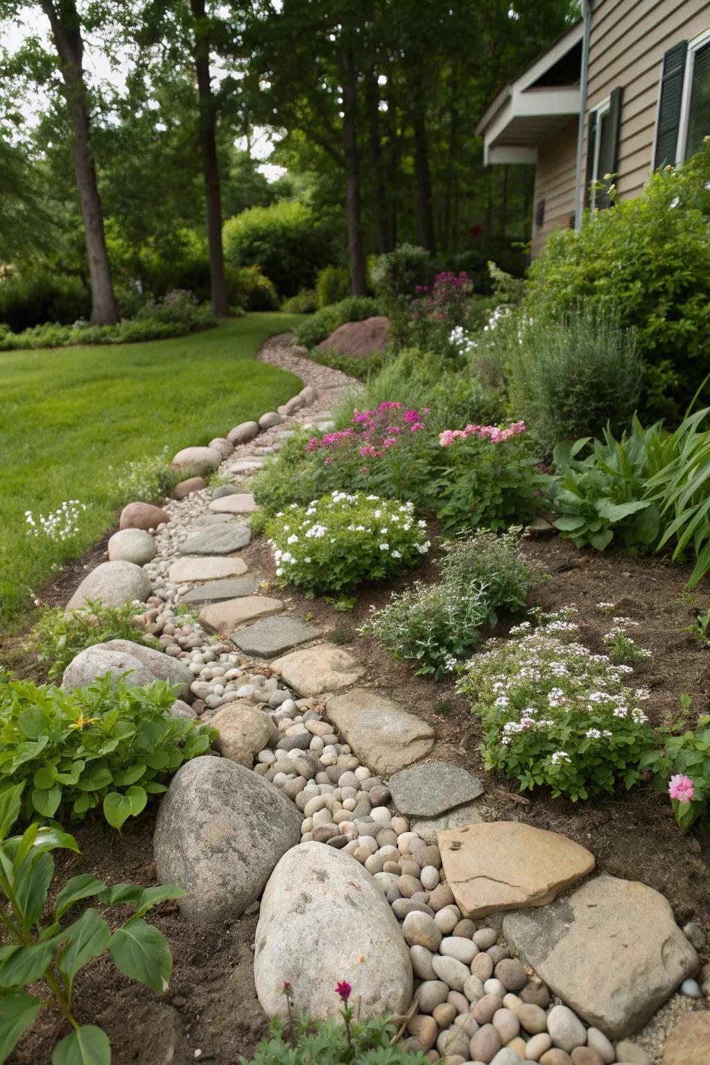 Decorative fieldstones bring unique charm to garden landscapes.