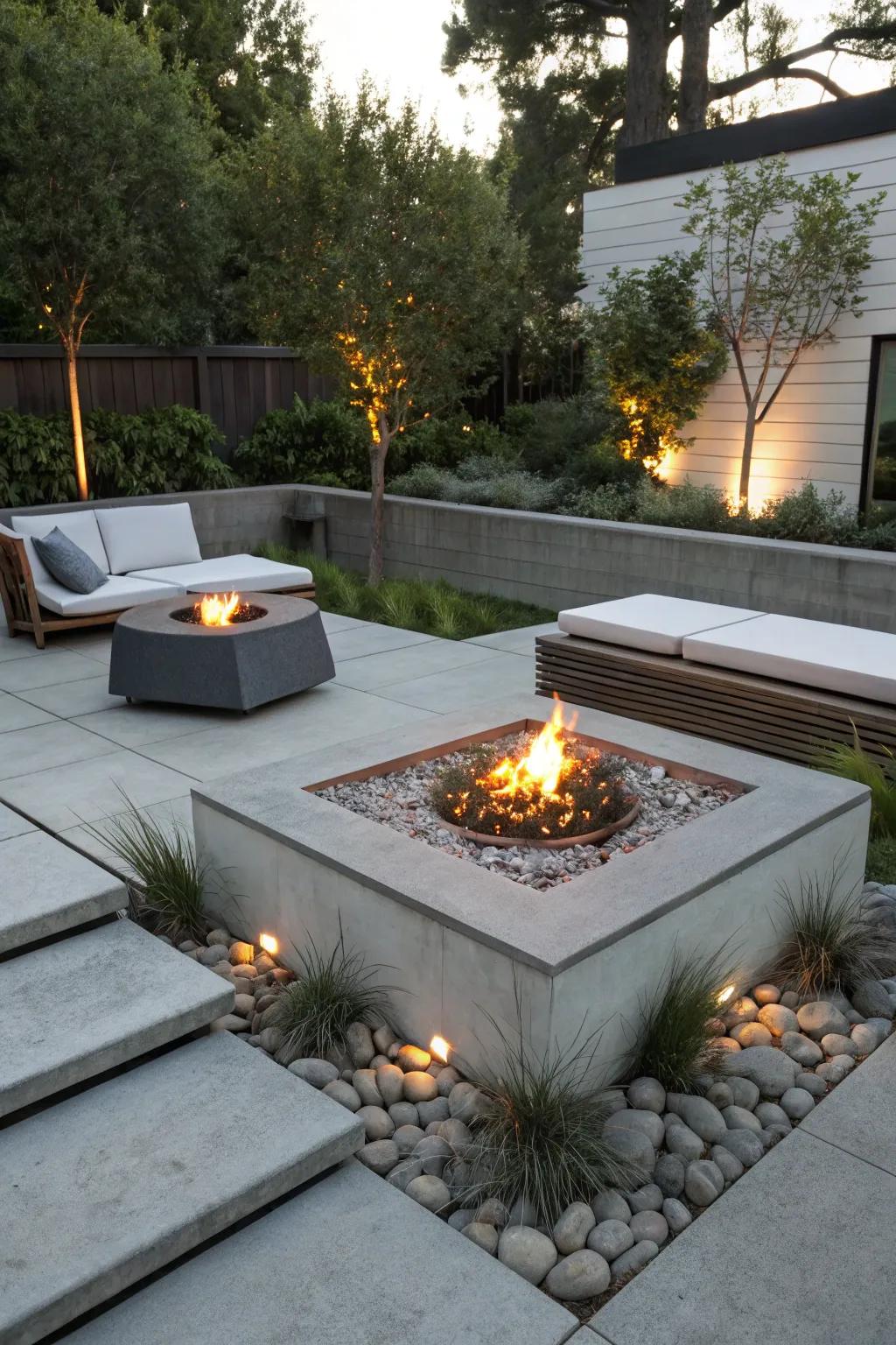 Sleek and modern with concrete elegance.