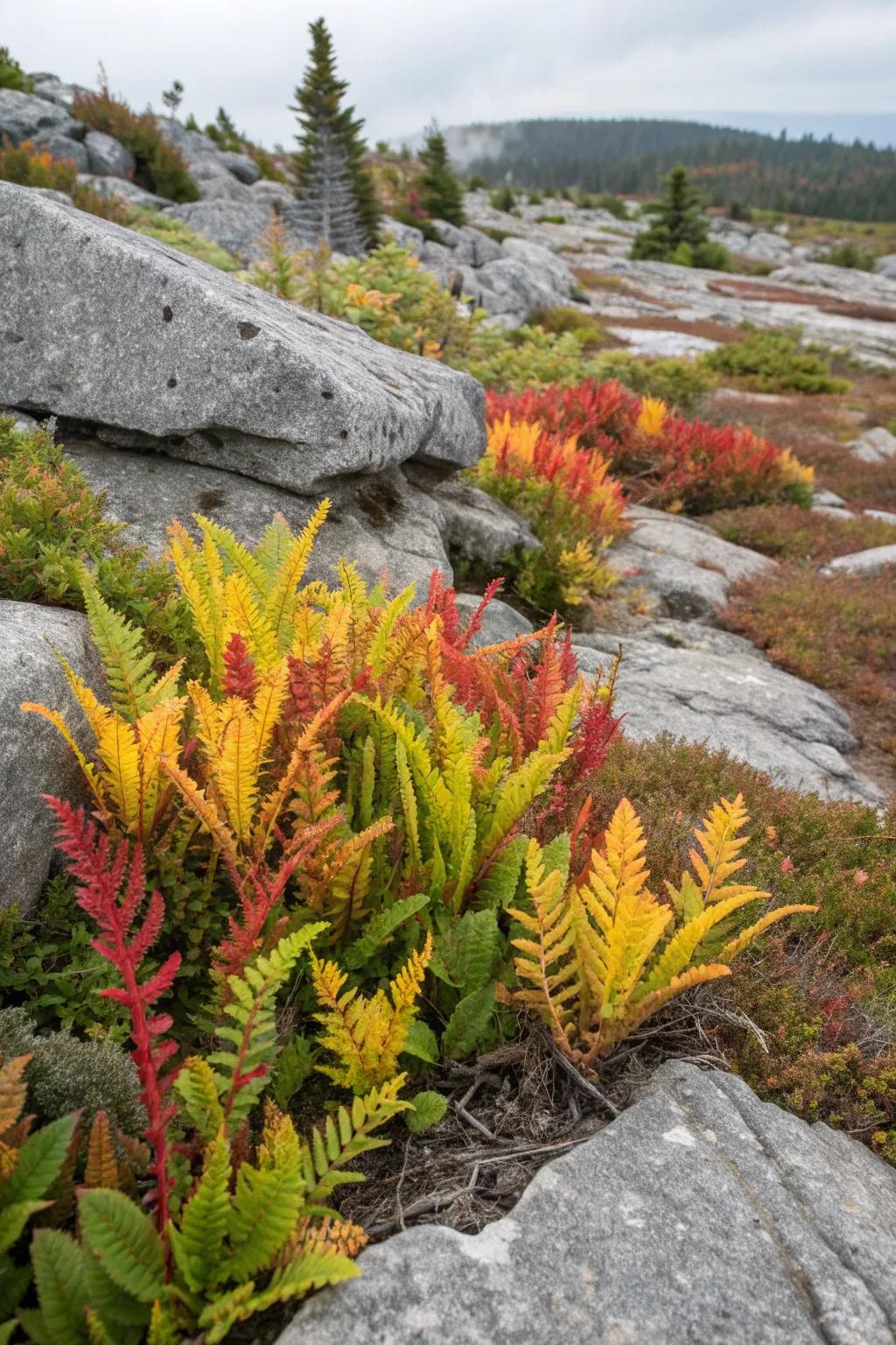 Vibrant foliage adding a splash of color to the garden.