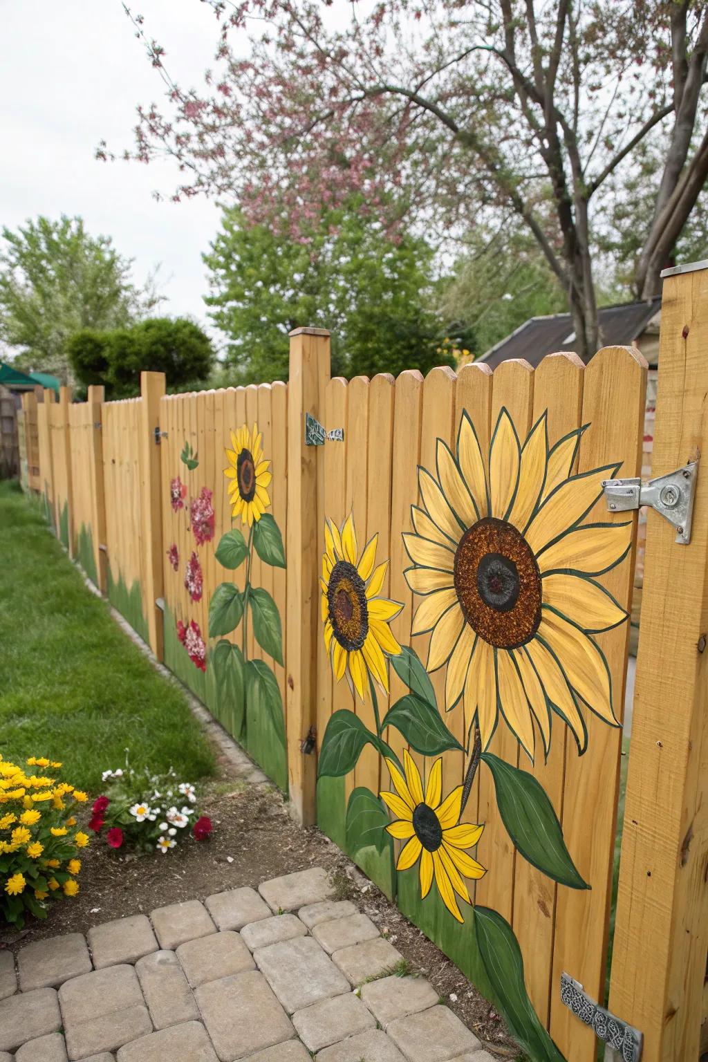 Painted murals can bring year-round cheer to your garden.