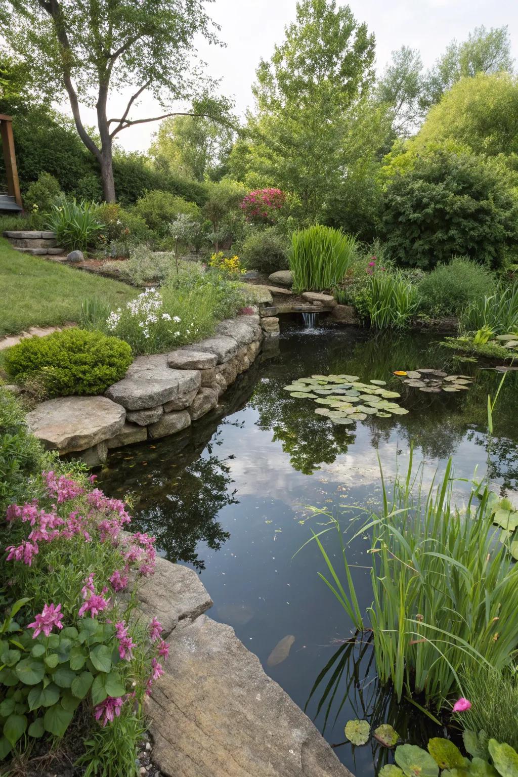 An eco-friendly liner protects your pond and its inhabitants.