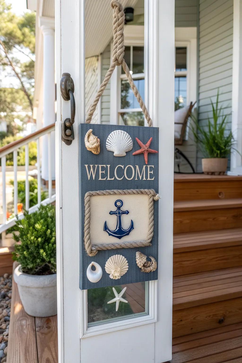 A nautical-themed plaque that evokes the charm of the coast.