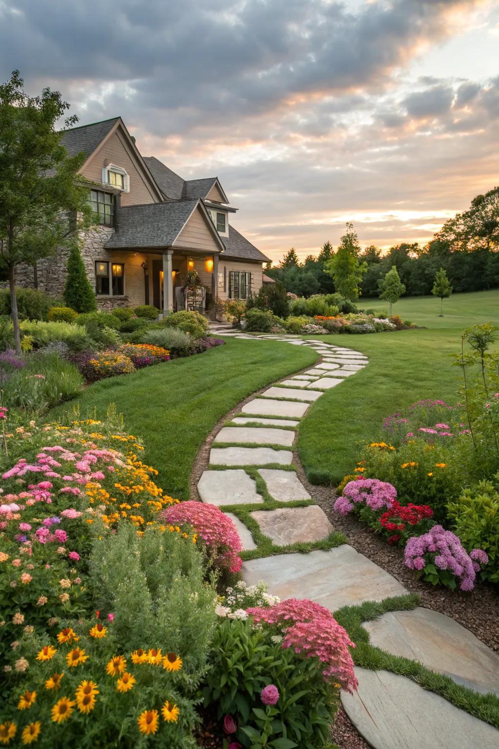 Enjoy a playful touch with a stepping stone path.