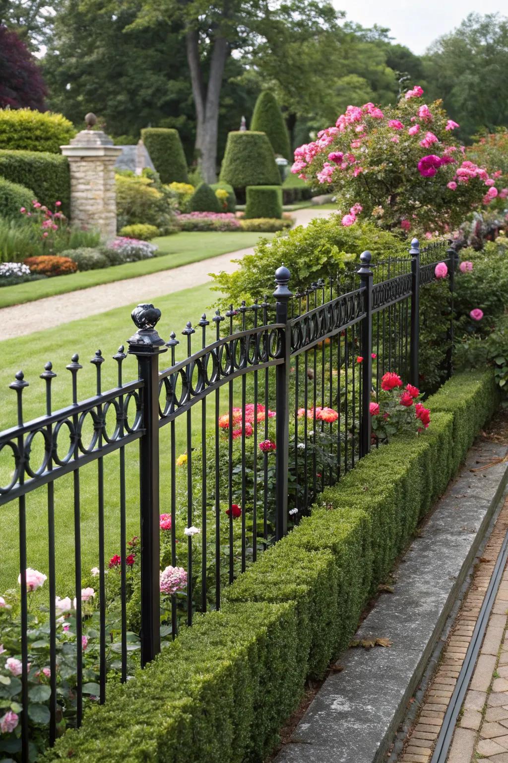Wrought iron fences offer timeless elegance and durability.