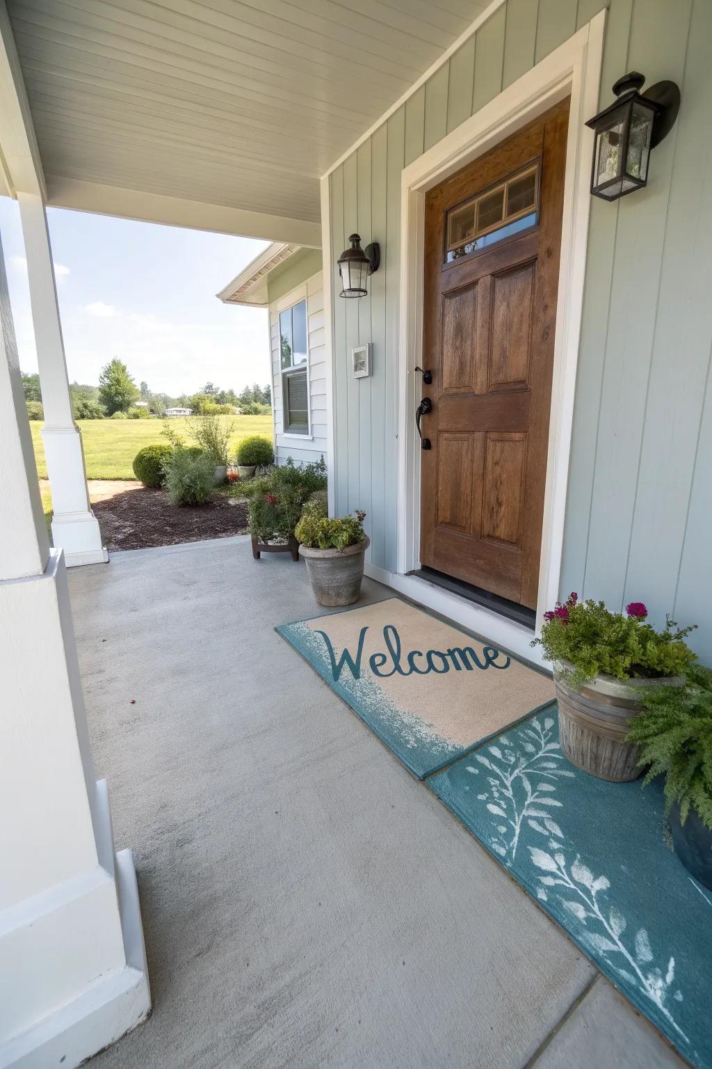 Welcoming mats add warmth and charm to your porch.
