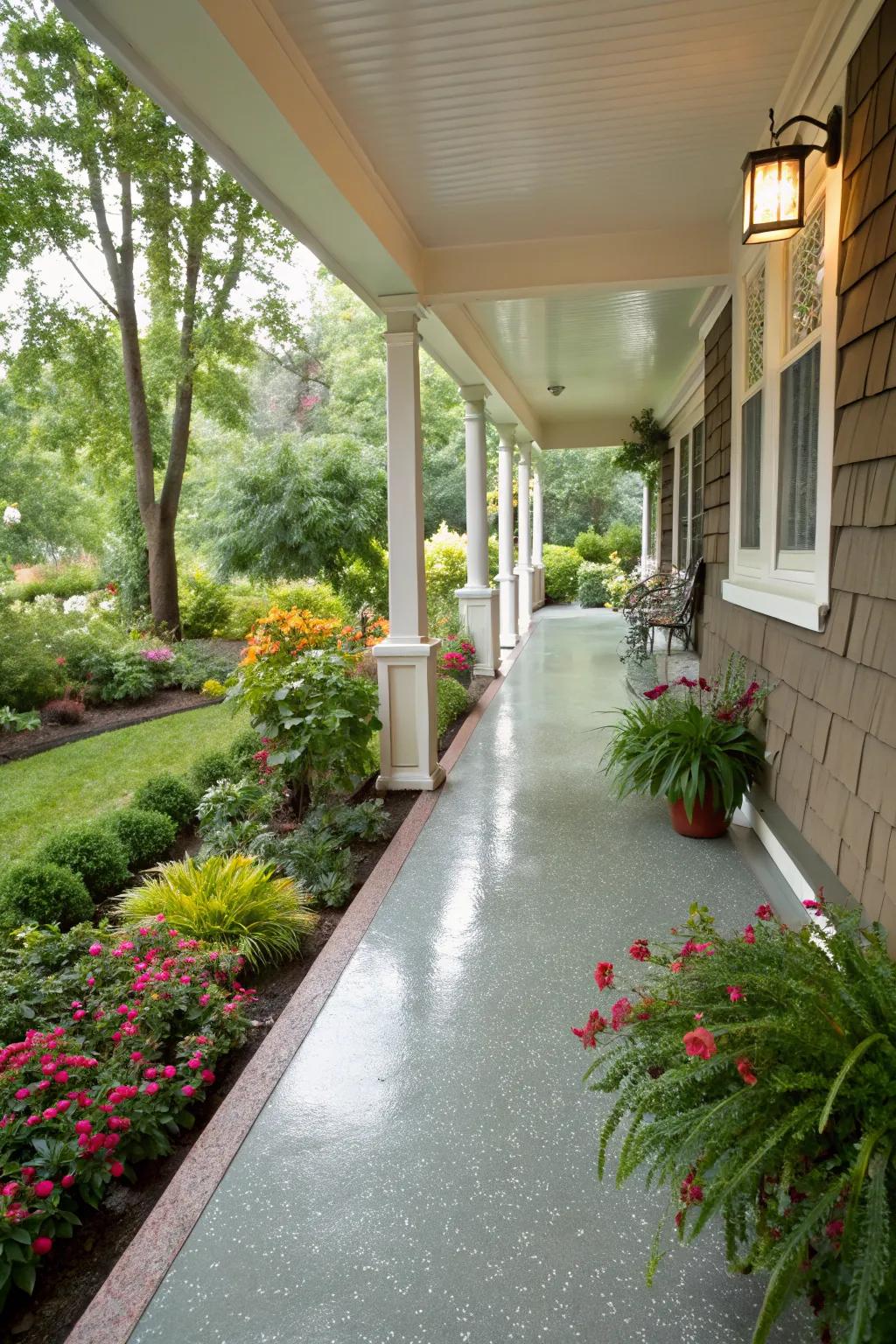 Create a seamless transition from porch to pathway.