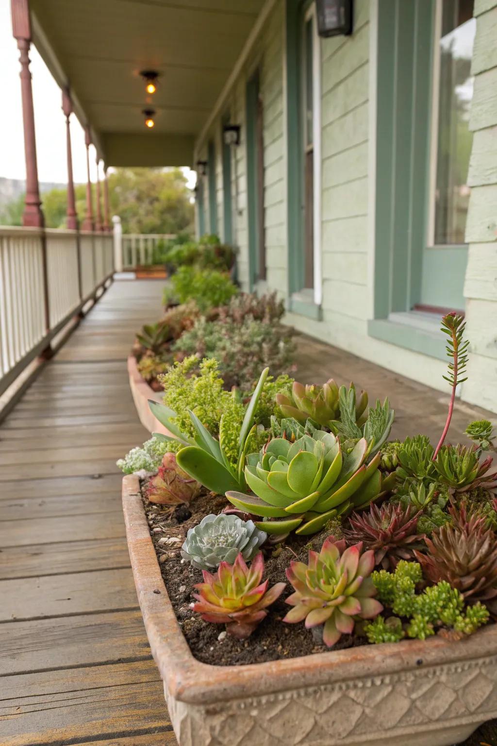 Succulent gardens offer a contemporary, low-maintenance choice.