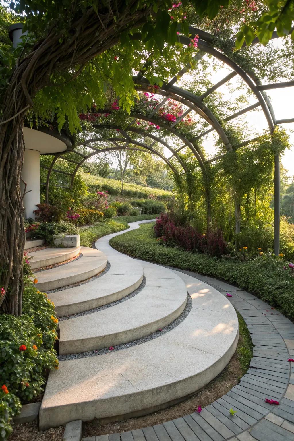 Curves that captivate and inspire along your garden walkway.
