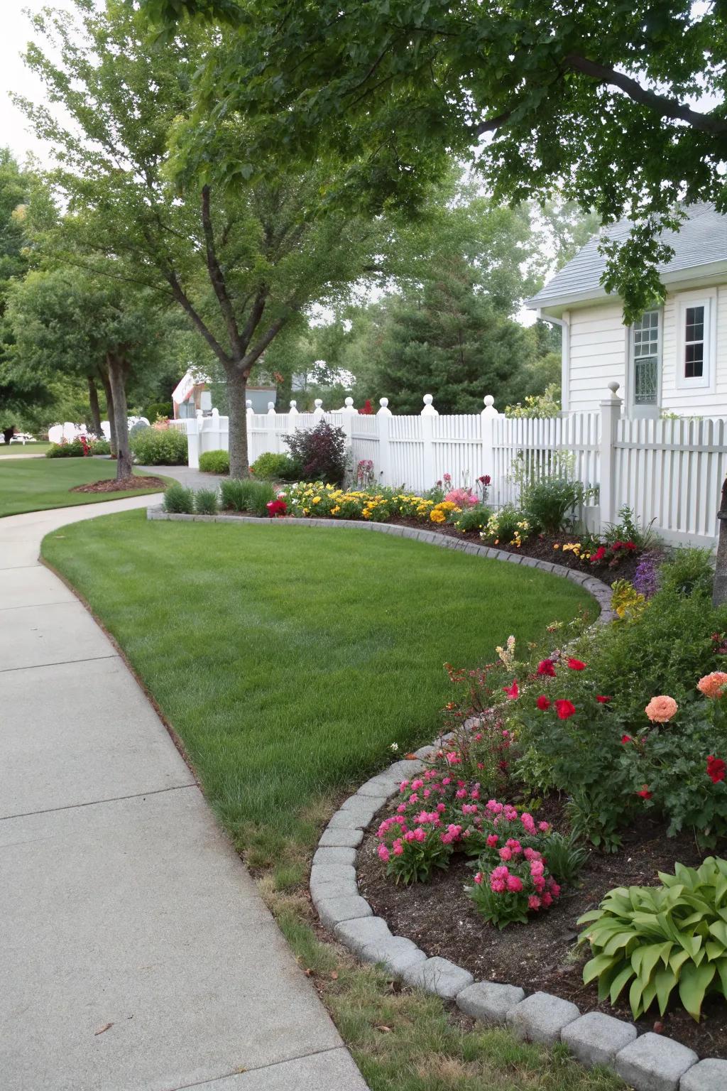 Seamless transitions enhance the flow between different yard areas.