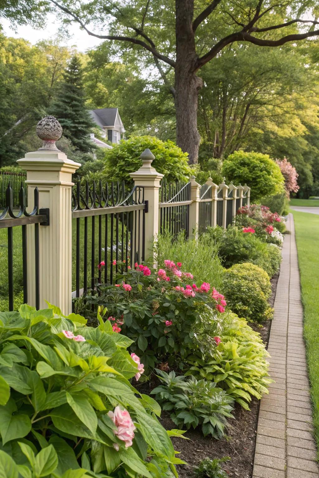 Blend fences with nature for a seamless look.