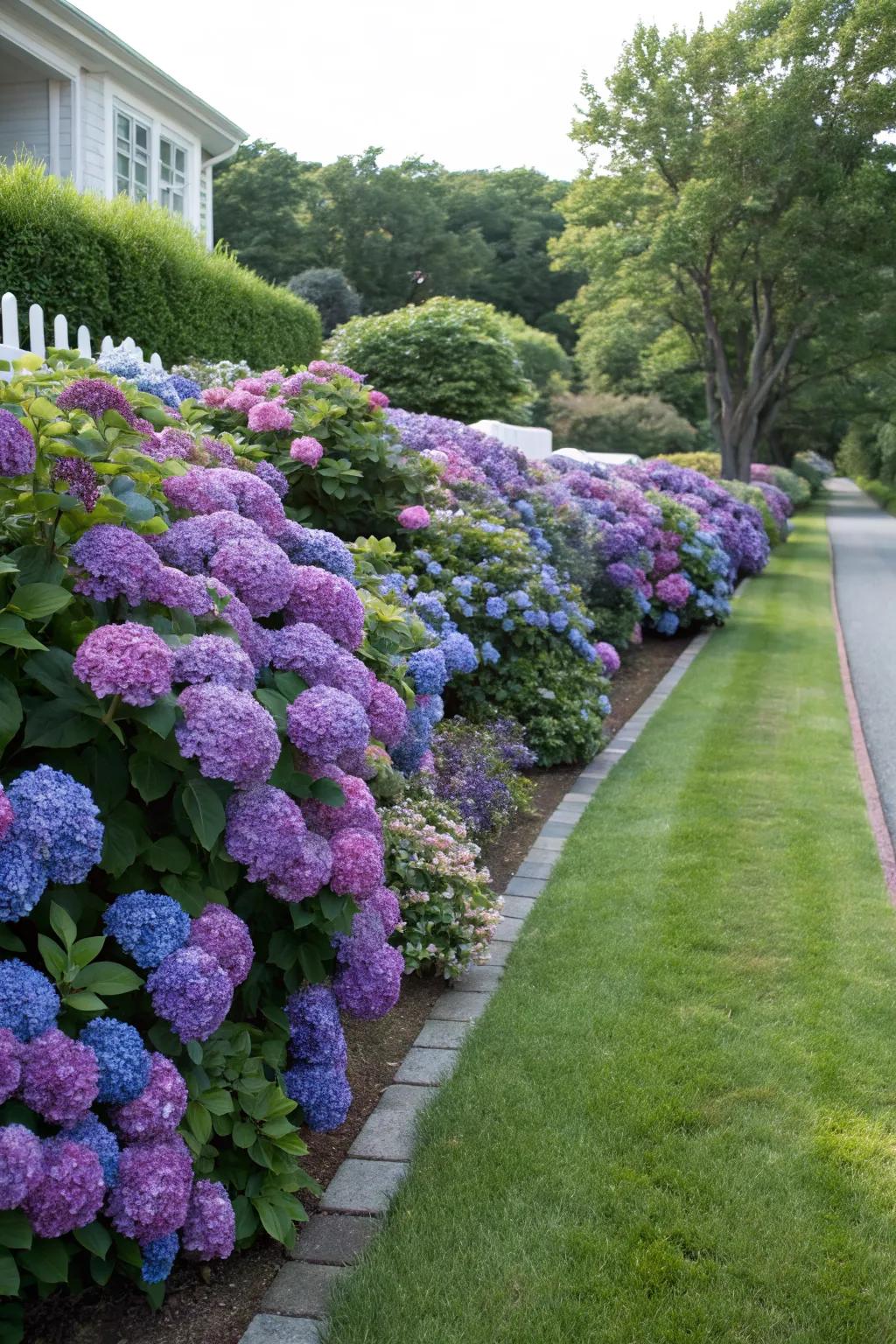 Make a statement with a hydrangea hedge.