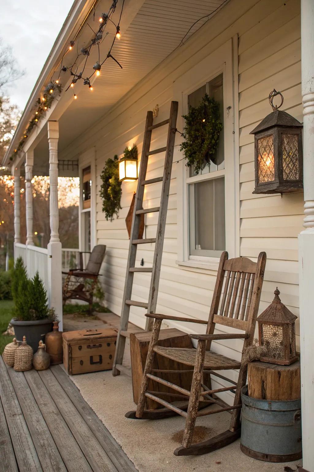 Vintage items can add character and charm to your porch.