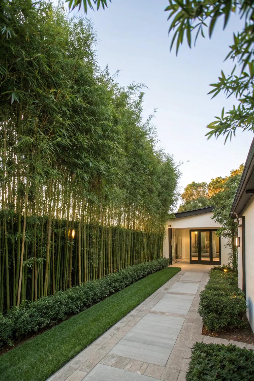 Bamboo grows quickly, creating an instant privacy screen.
