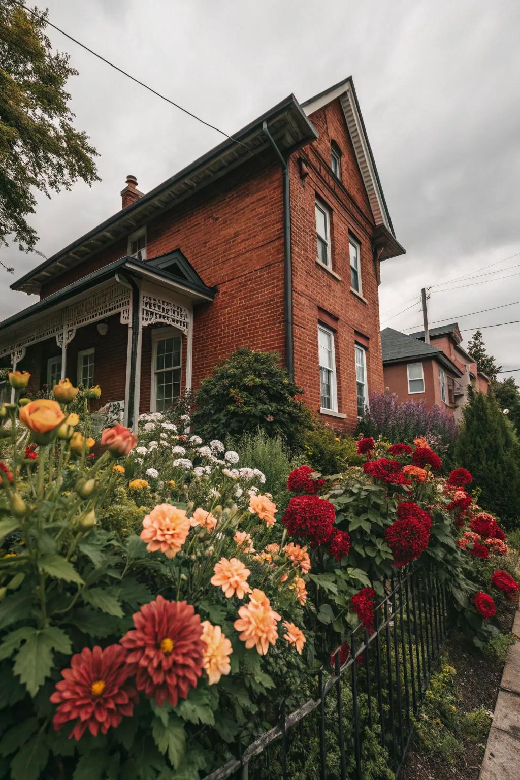 Seasonal blooms bring year-round interest to this front yard.