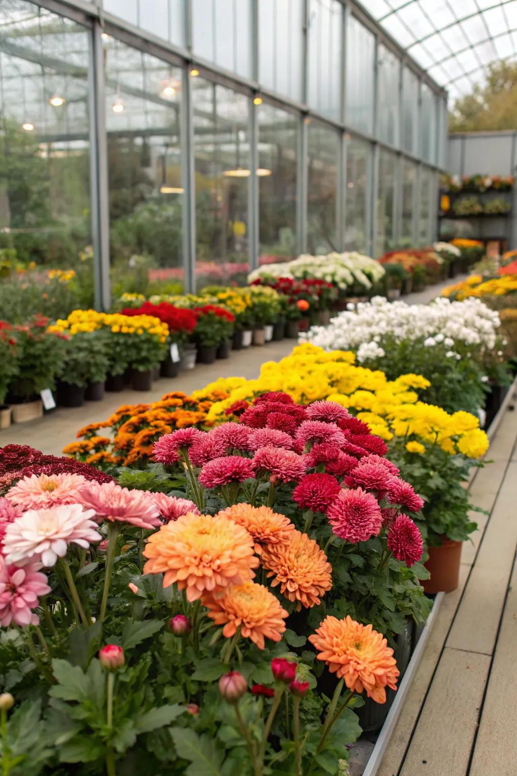 Seasonal flowers creating a fresh, dynamic display.