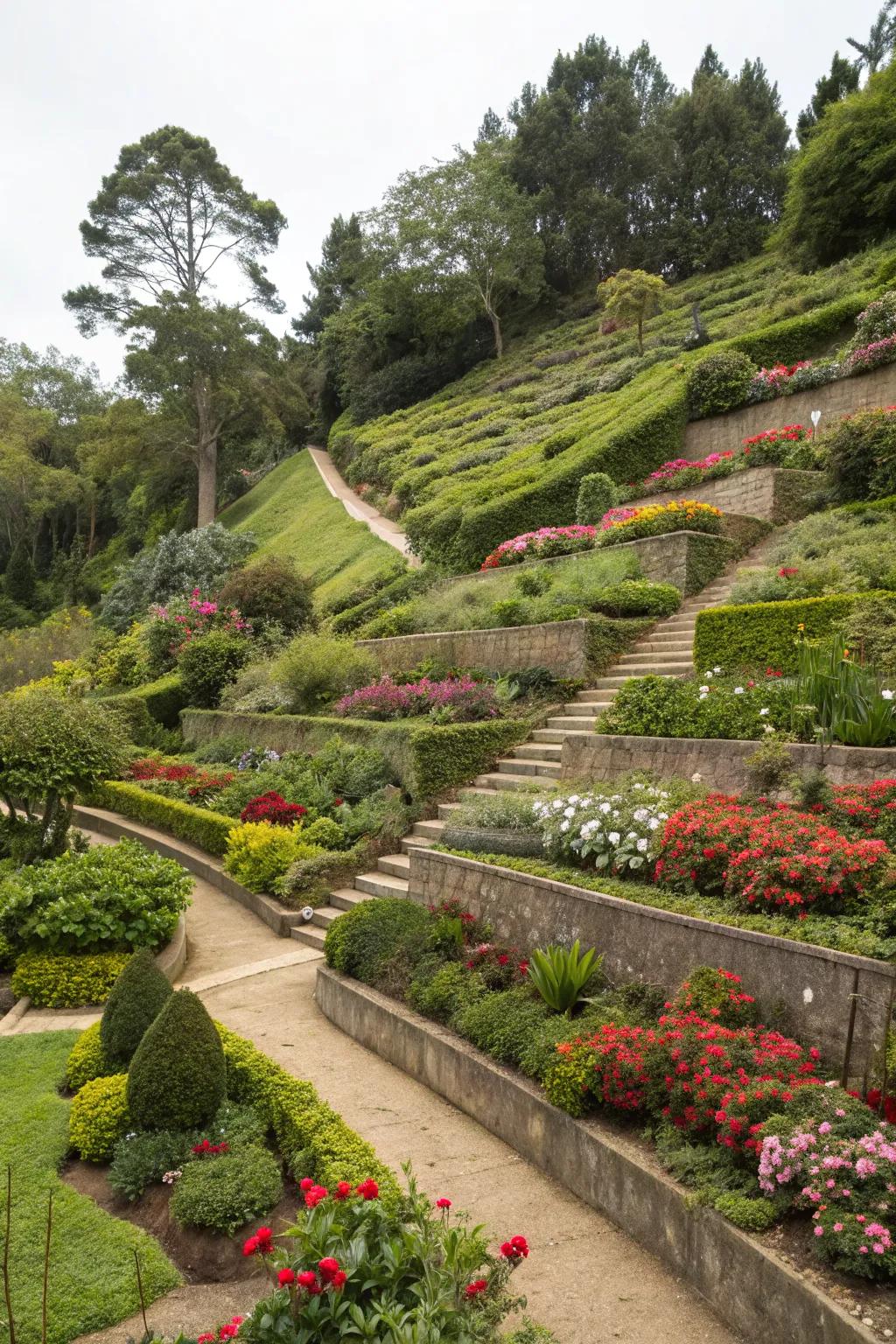 Terracing adds depth and dimension to gardens.