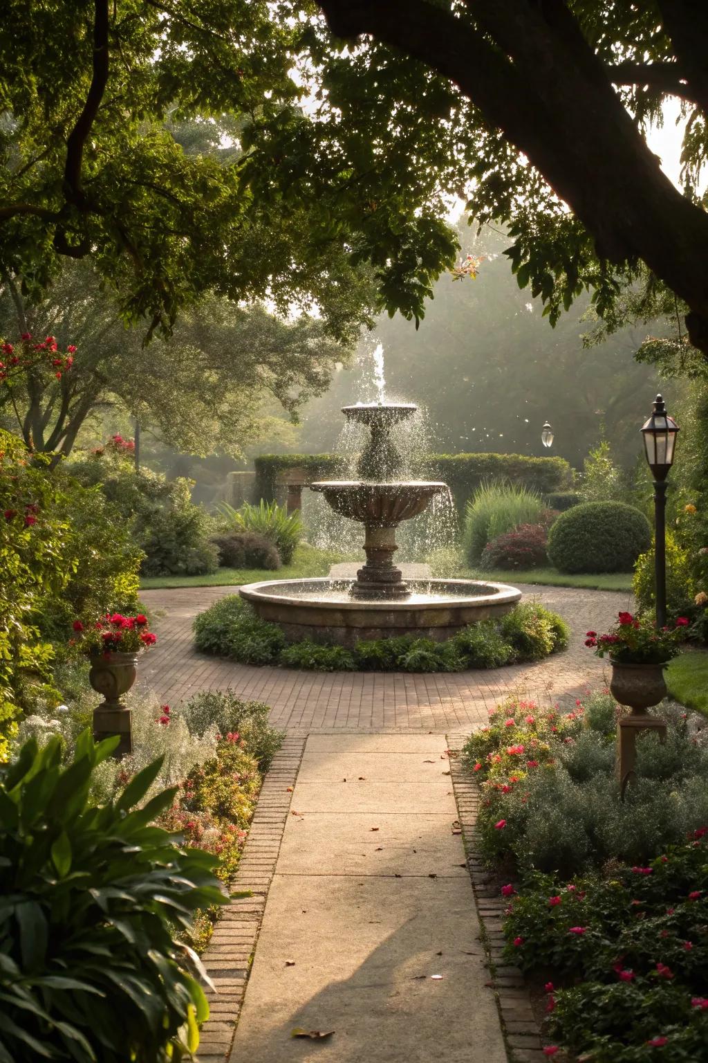 Water features offer a sensory retreat and an auditory privacy shield.