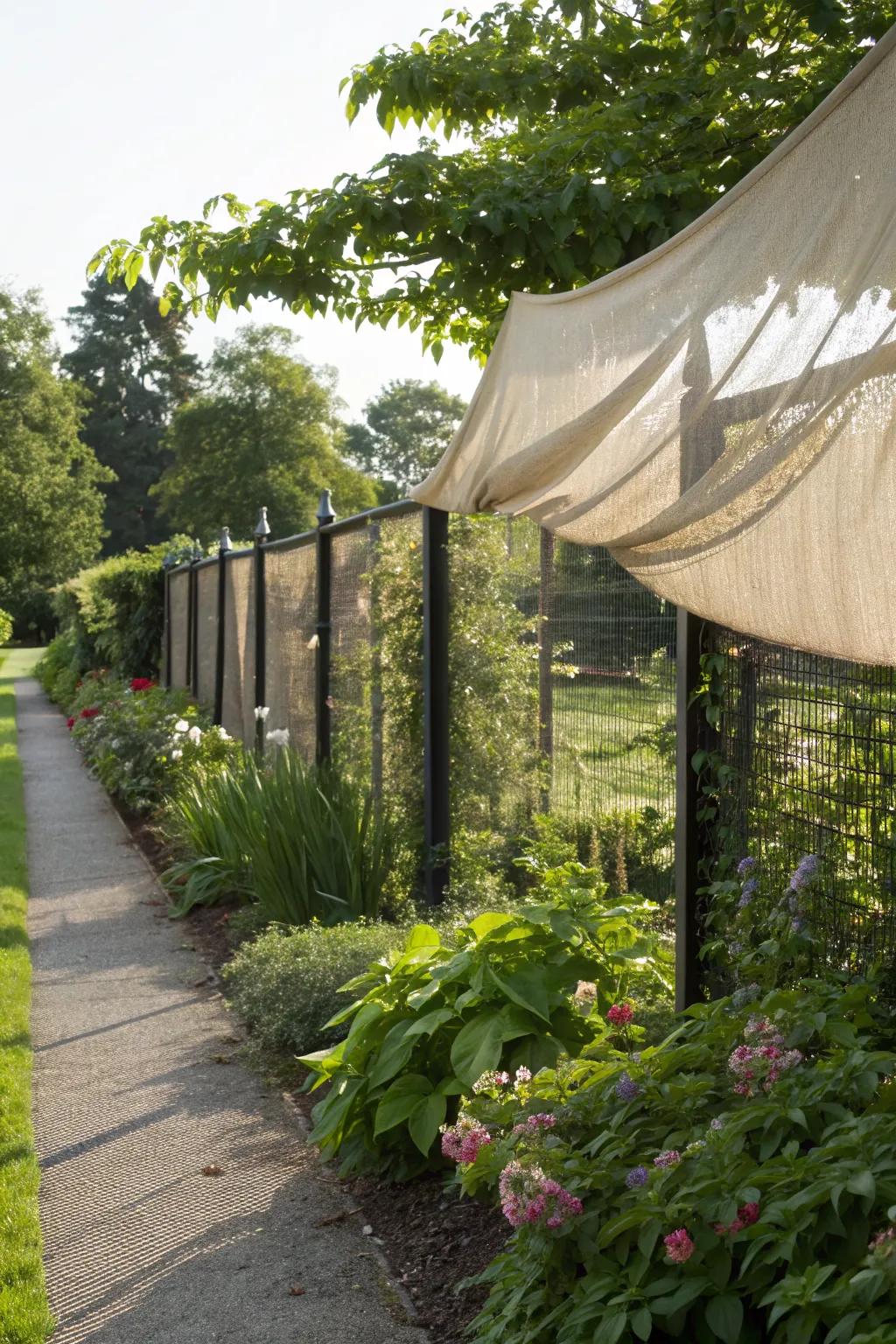 Shade cloth turns a fence into a privacy and shade solution.