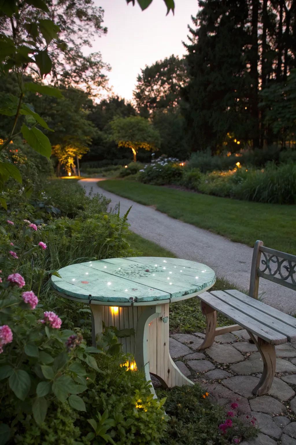 A magical glow-in-the-dark tabletop for enchanting nights.