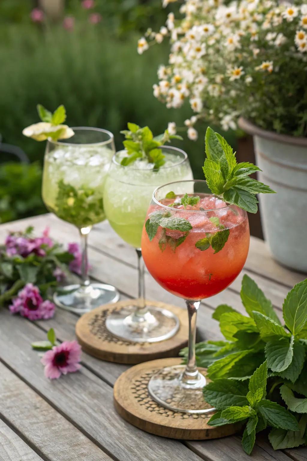 Refreshing cocktails infused with garden-fresh herbs.