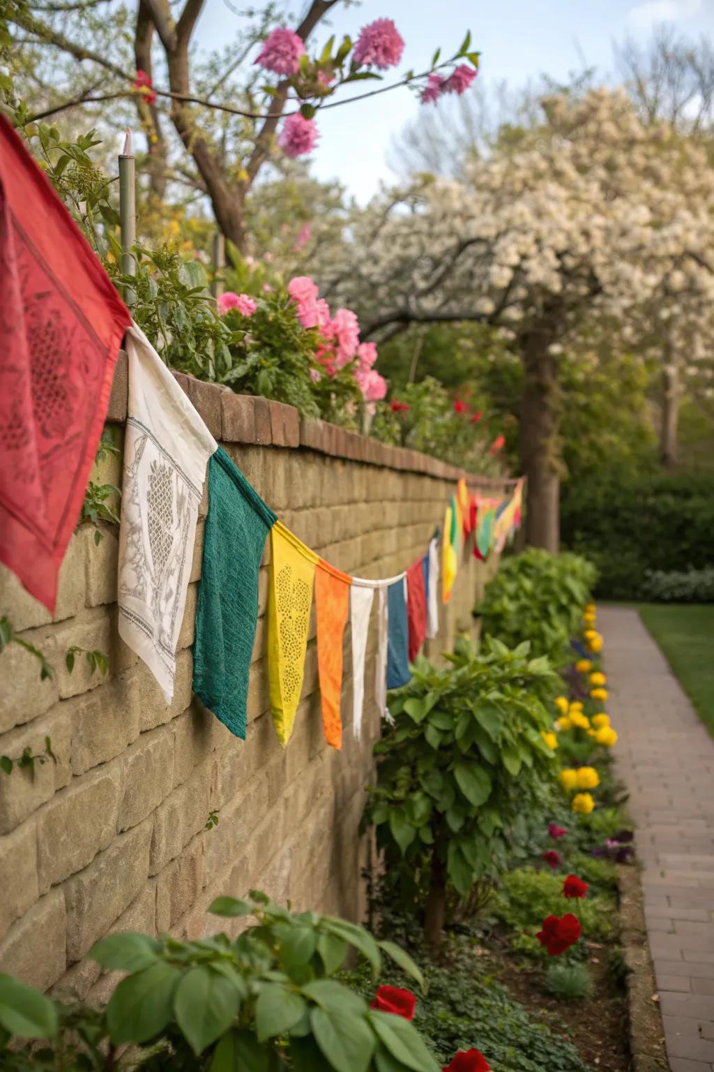 Bring color and festivity with cloth flags.