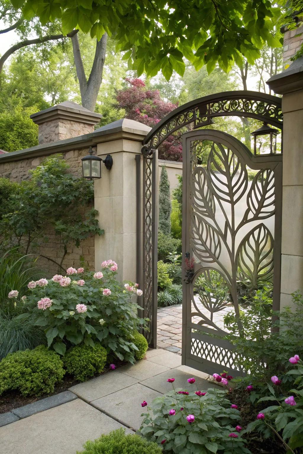 Artistic embellishments turn gates into conversation pieces.