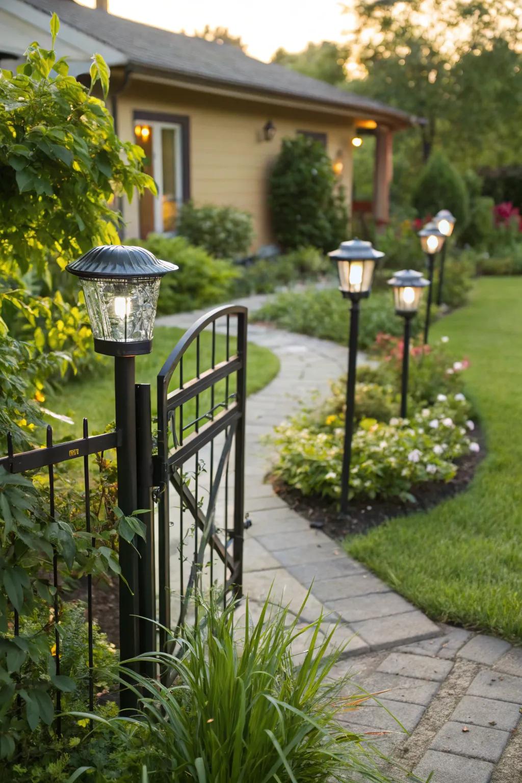 Solar-powered lights offer sustainable elegance.