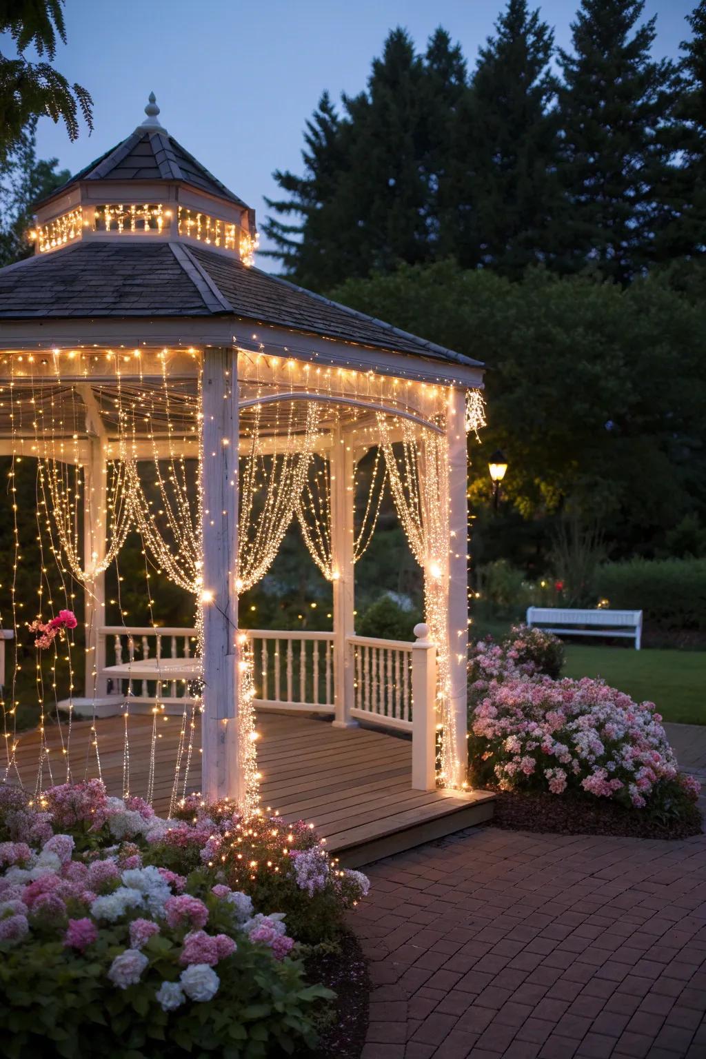 Fairy lights add a touch of whimsy and magic.