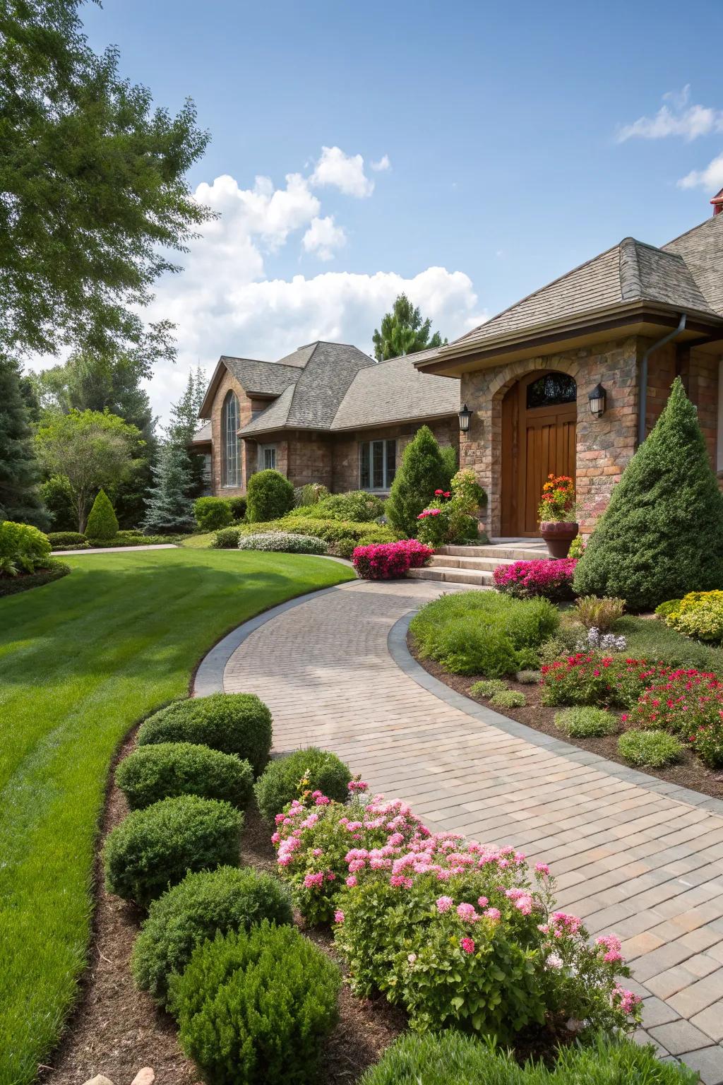 An inviting front yard design in Georgia.