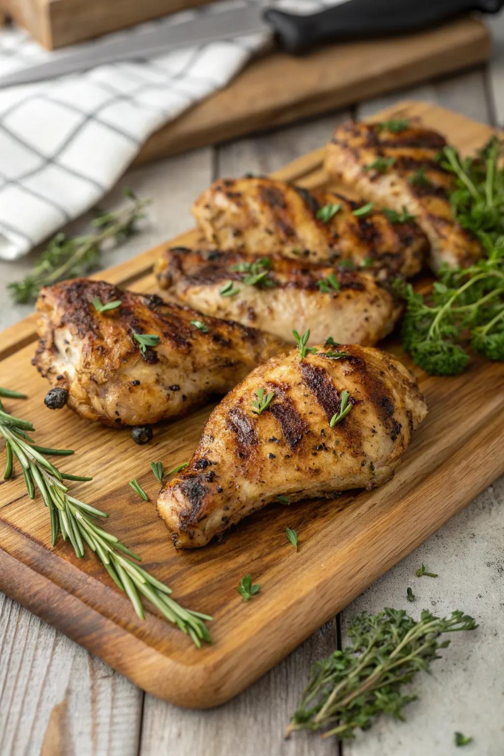 Herb-infused chicken is a fragrant and flavorful grilling option.