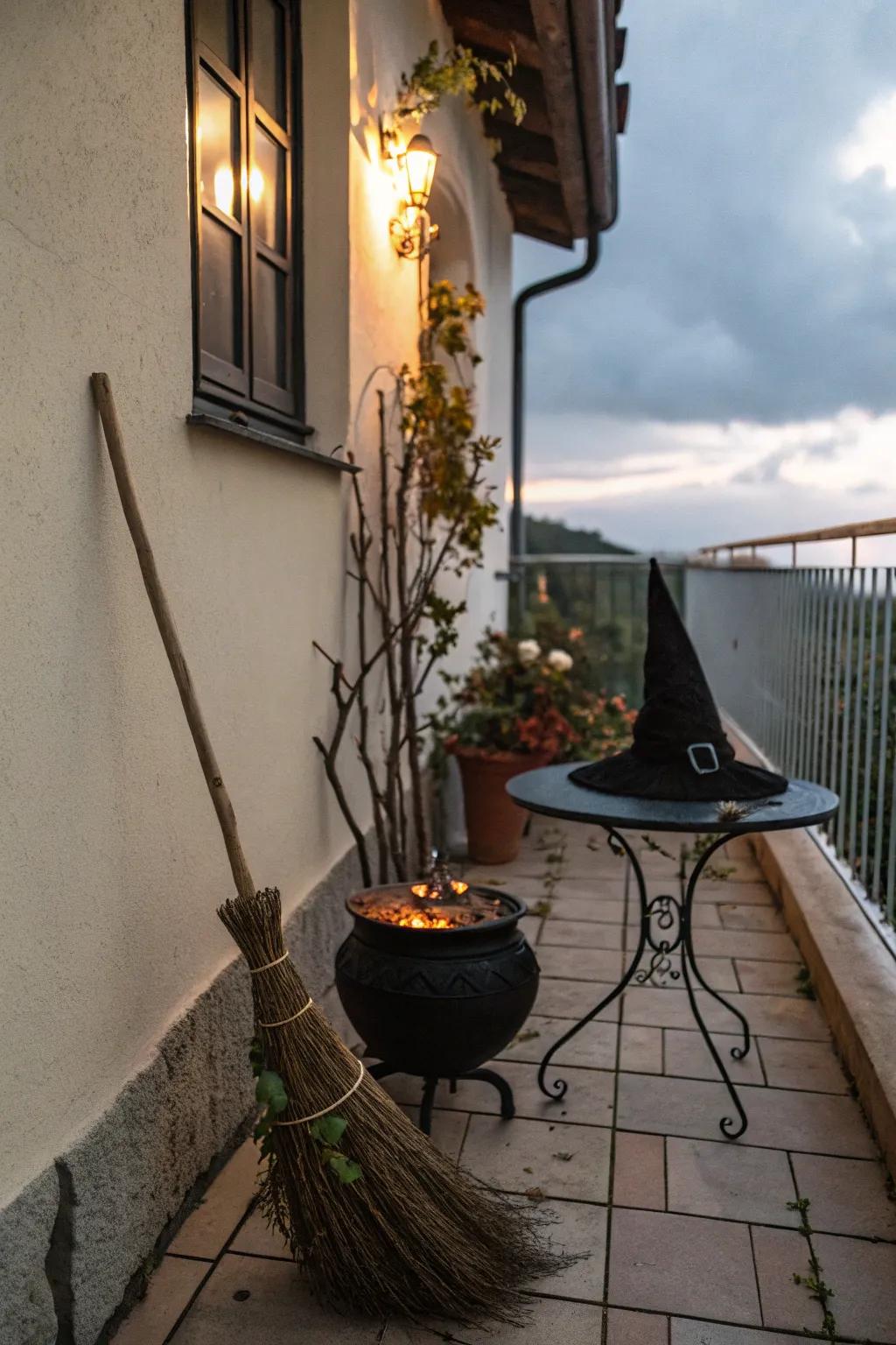 Create a magical scene with a witch's corner.