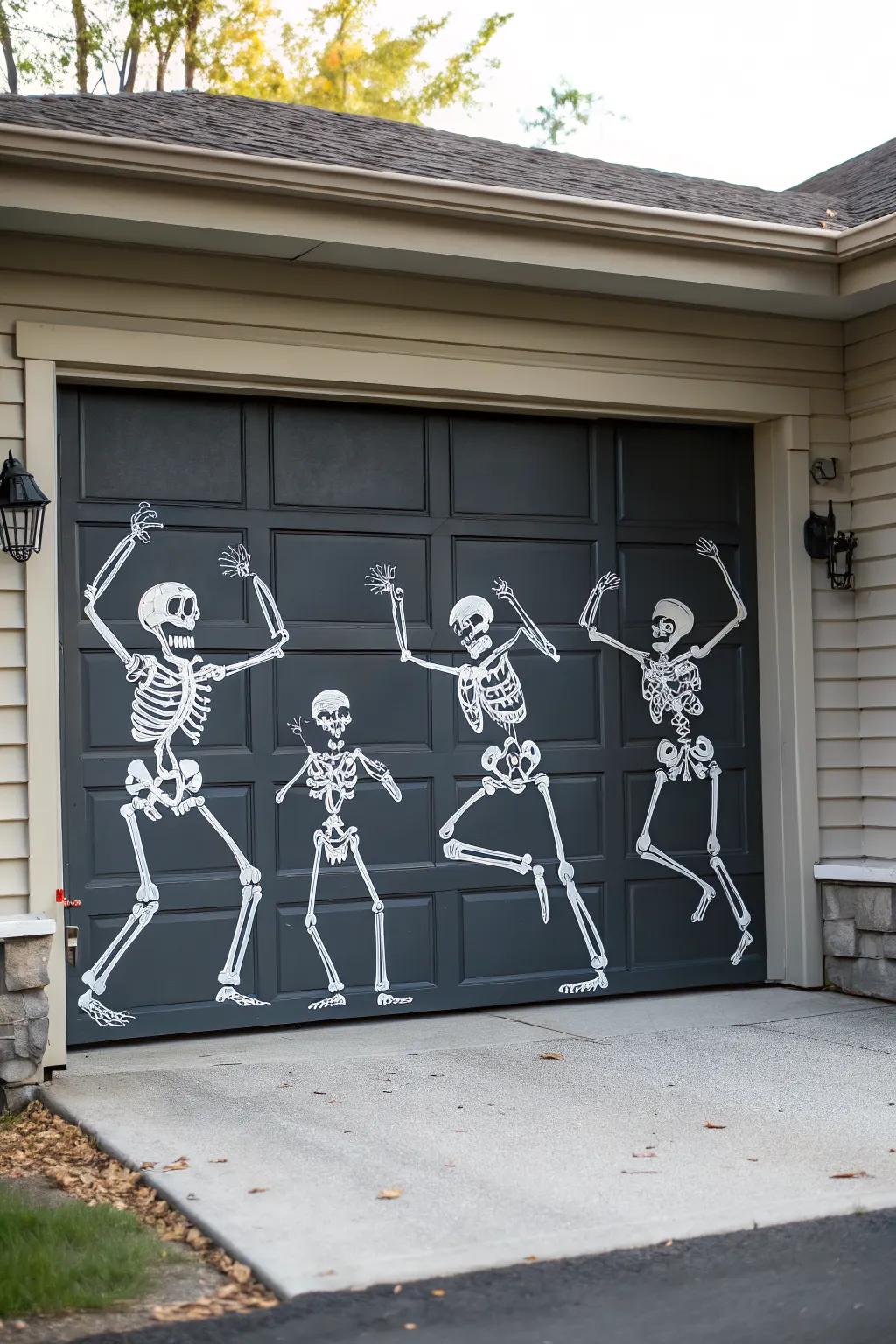 Skeletons ready to dance the night away.