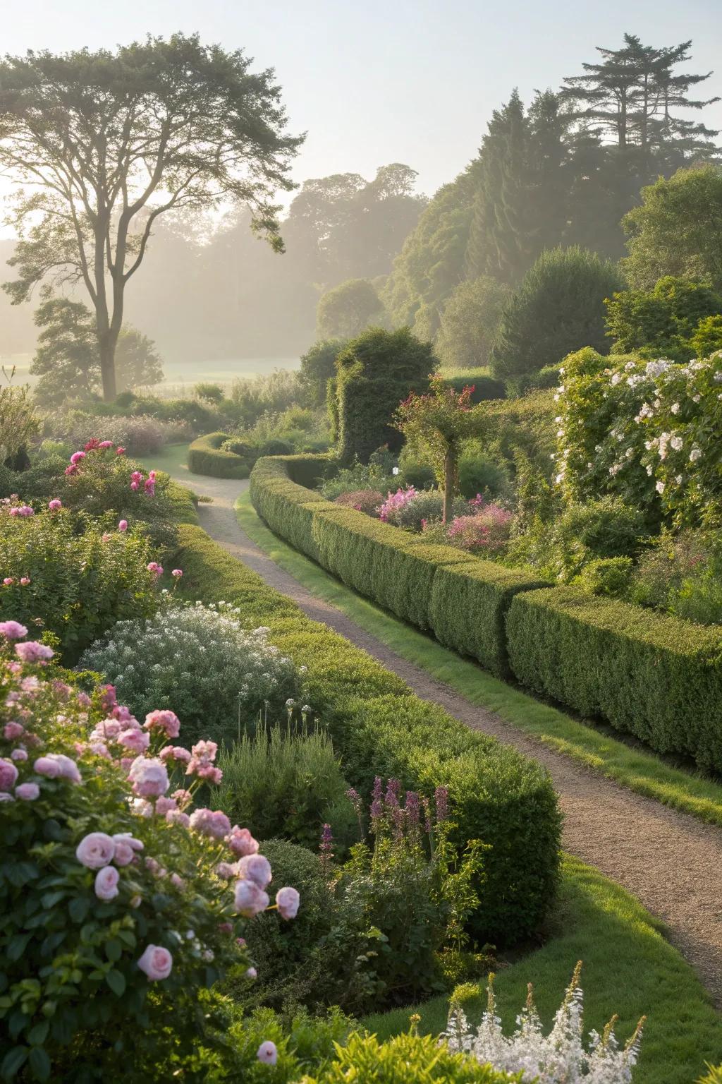Natural hedges bring a countryside charm to gardens.