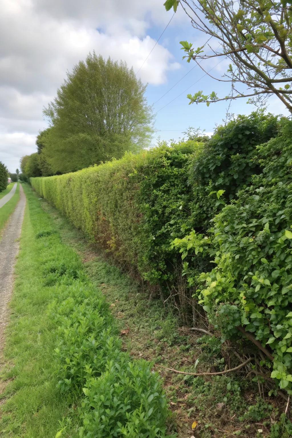 Revitalize overgrown hedges with a gradual rejuvenation technique.