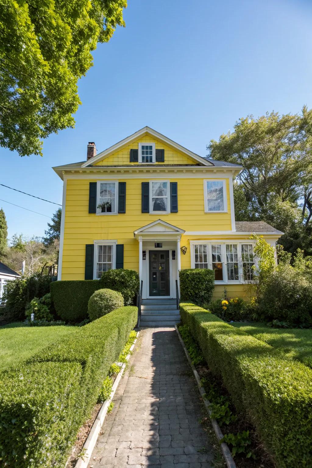Yellow exteriors evoke joy and energy.