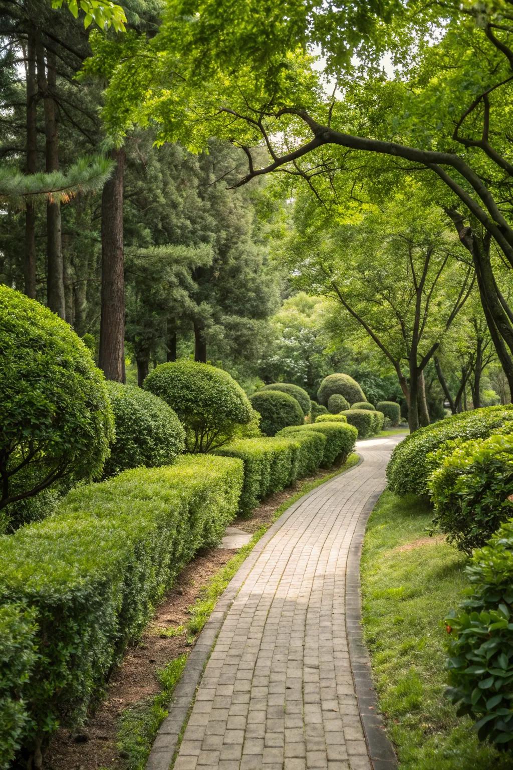Green borders add life and beauty to any walkway.