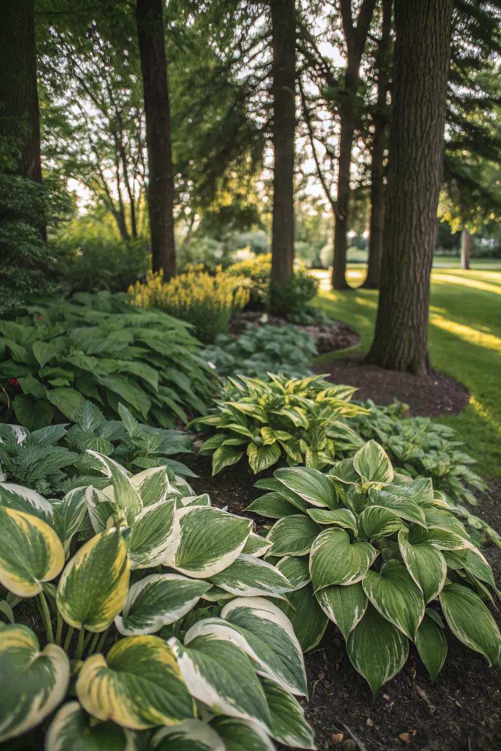 Hostas bring life and color to shaded garden spaces.