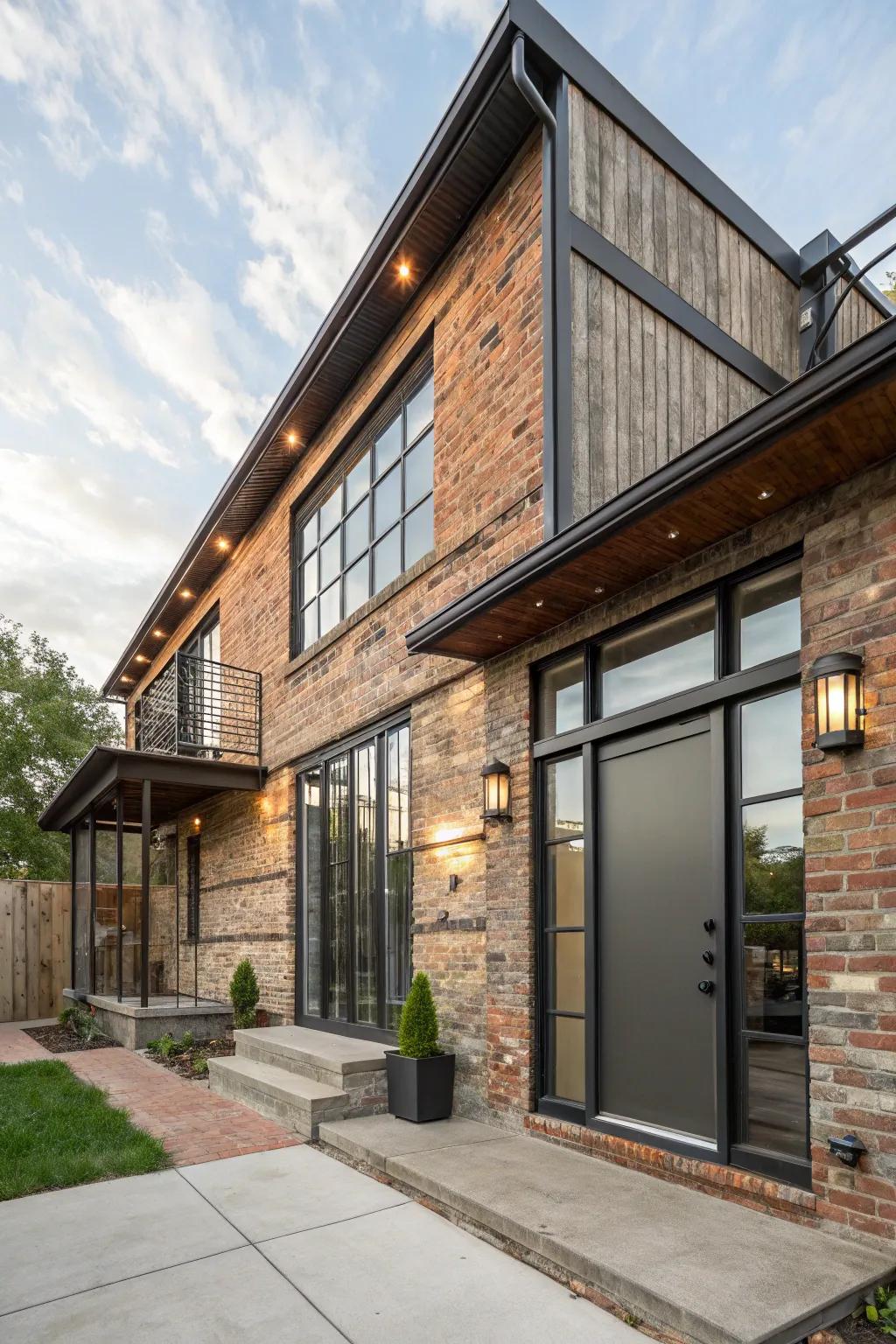 Industrial chic style adds an urban vibe to your home's exterior.