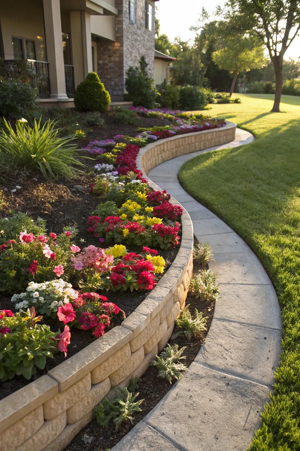 Curved edges create a natural, flowing appearance.
