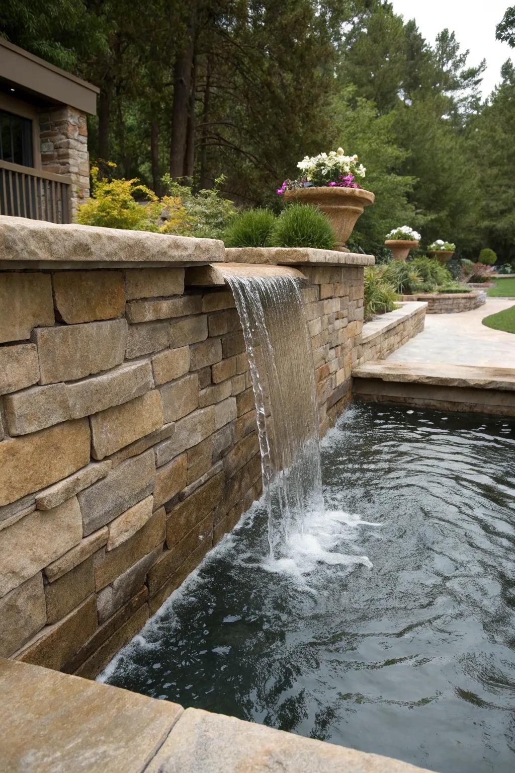 Enhance your pool with a soothing waterfall feature.