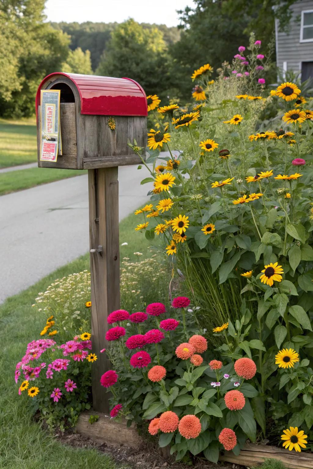 A cutting garden around your mailbox offers beauty and fresh blooms.