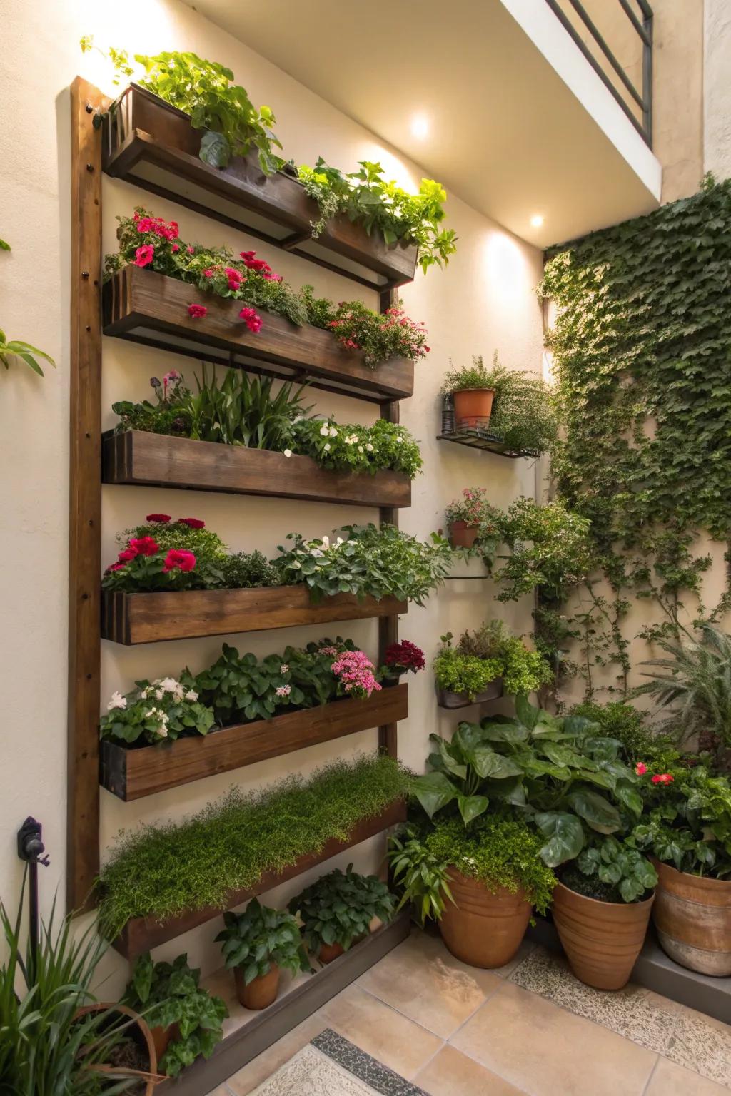 Maximize space with a thriving vertical garden.
