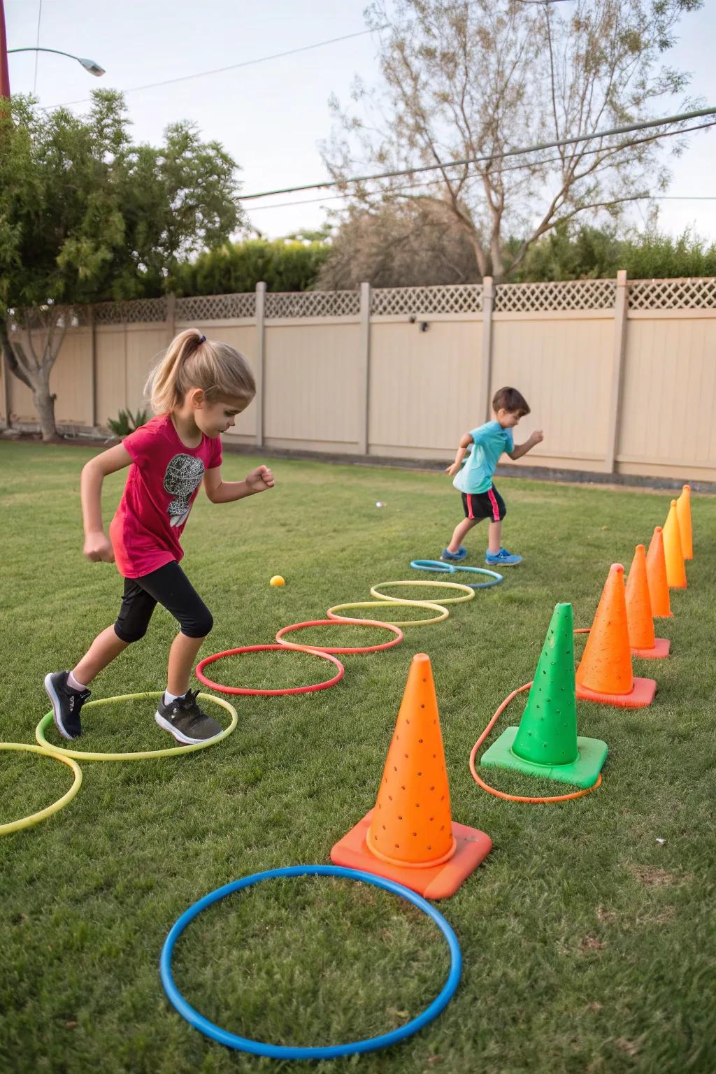 An obstacle course offers endless active challenges.