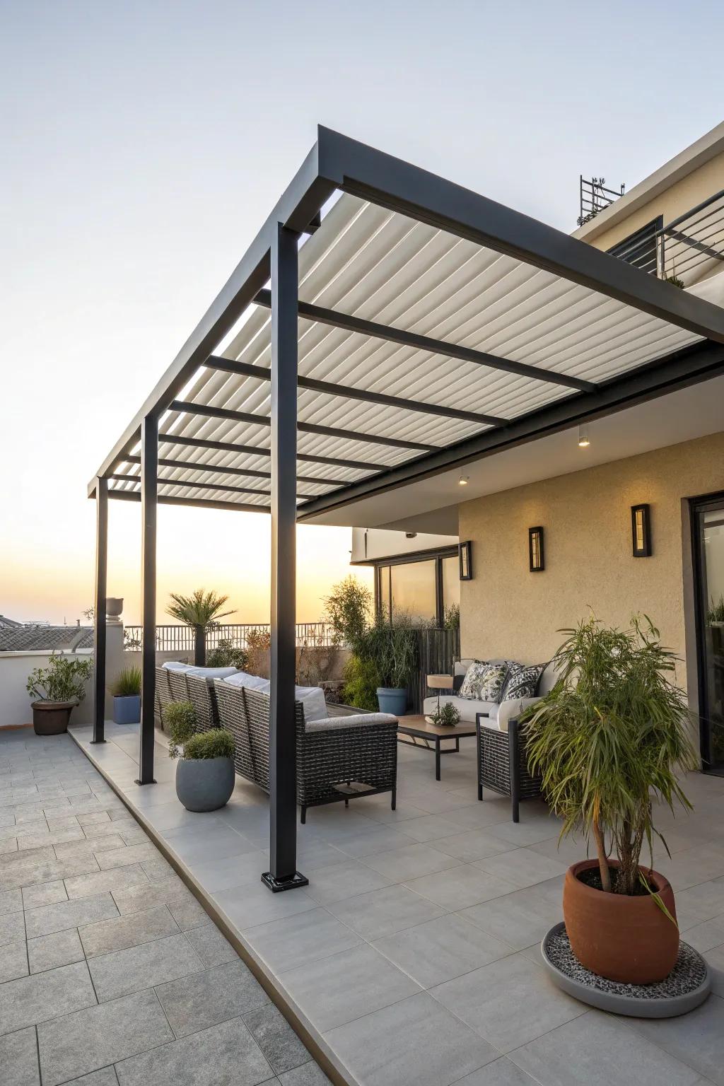 Transform an old awning with a fresh coat of paint.