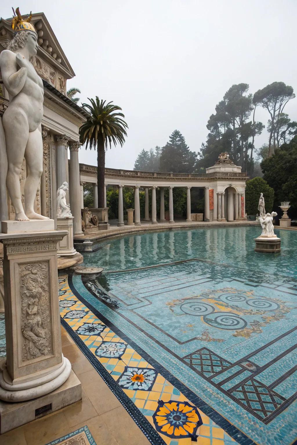 An art installation where a pool used to be.