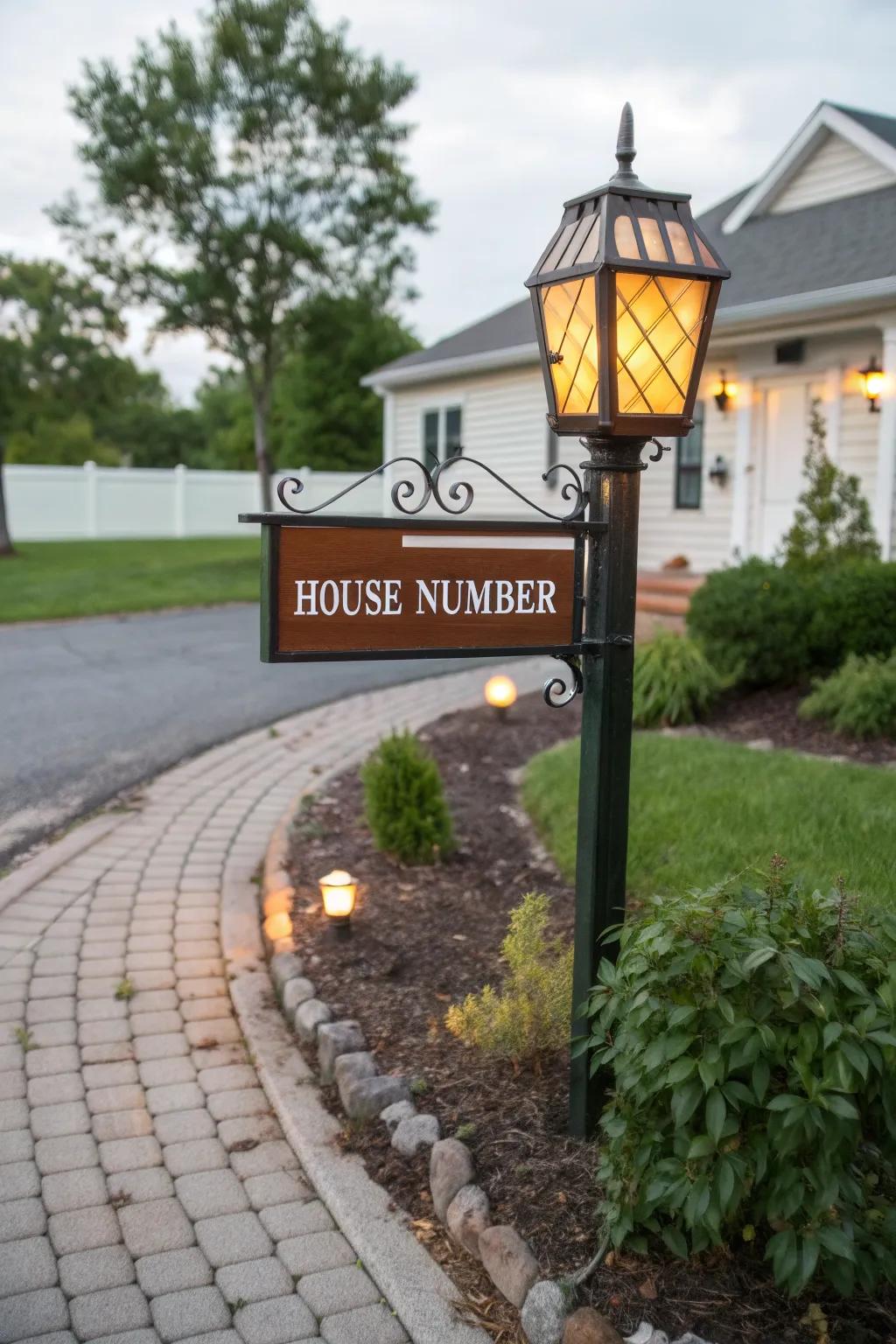 Personalized lamp posts add a charming touch to your home.