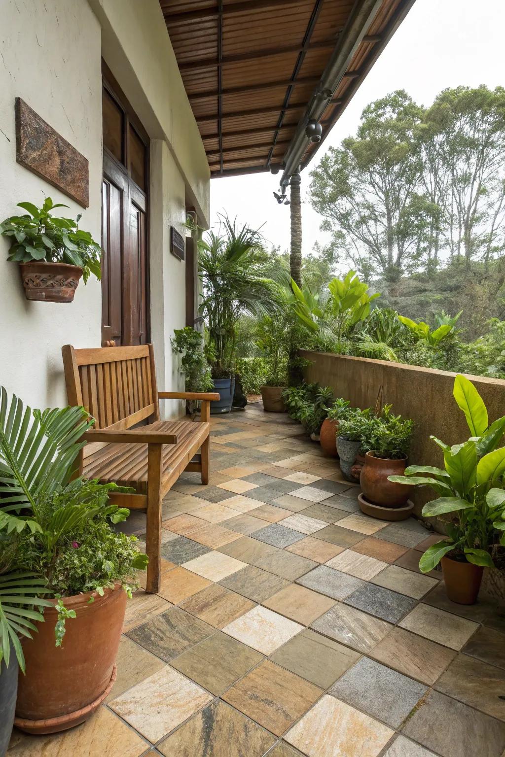 Choose eco-friendly tiles for a sustainable and stylish lanai.