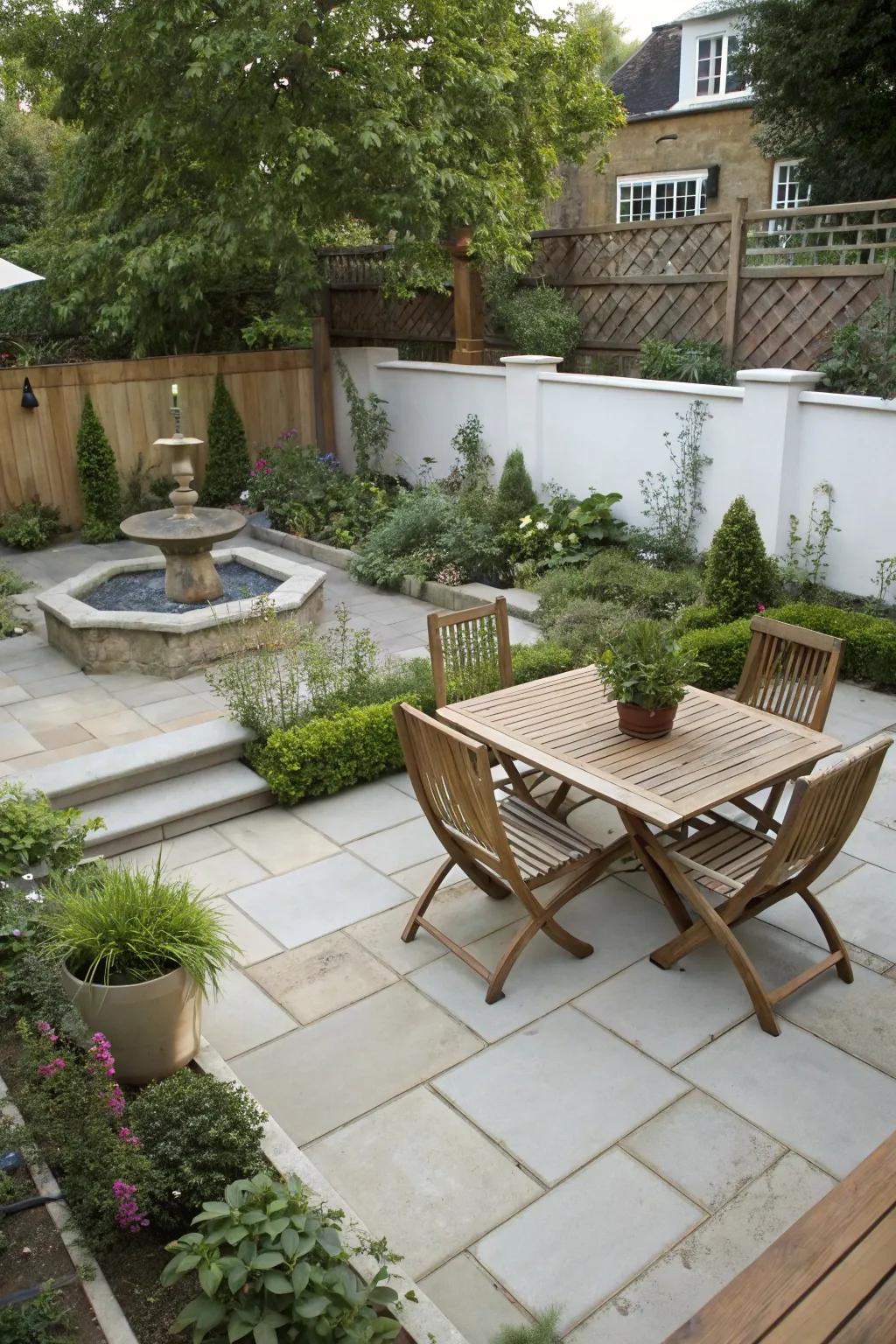 A versatile patio adapts to any occasion.