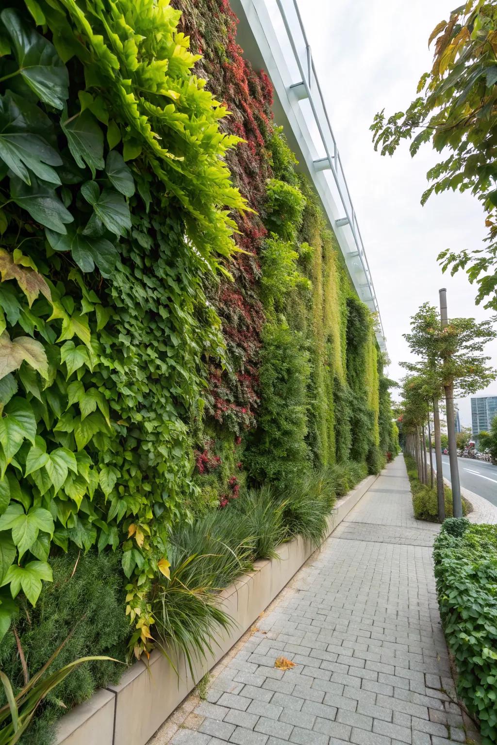 A stunning vertical garden that saves space and adds greenery.